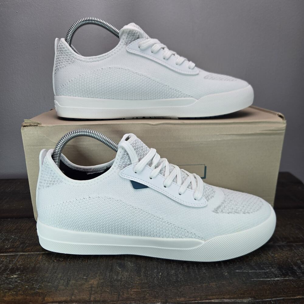 Vessi All-White Knit Low-Top Sneakers